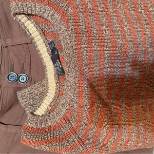 Prana Burnt Orange and Brown Knit Sweater